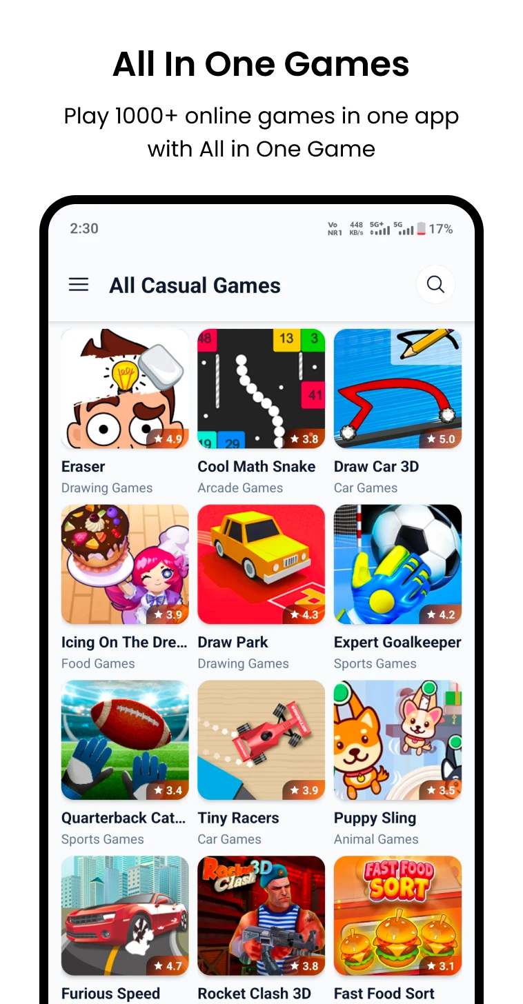All in one Game, Casual Games screenshot
