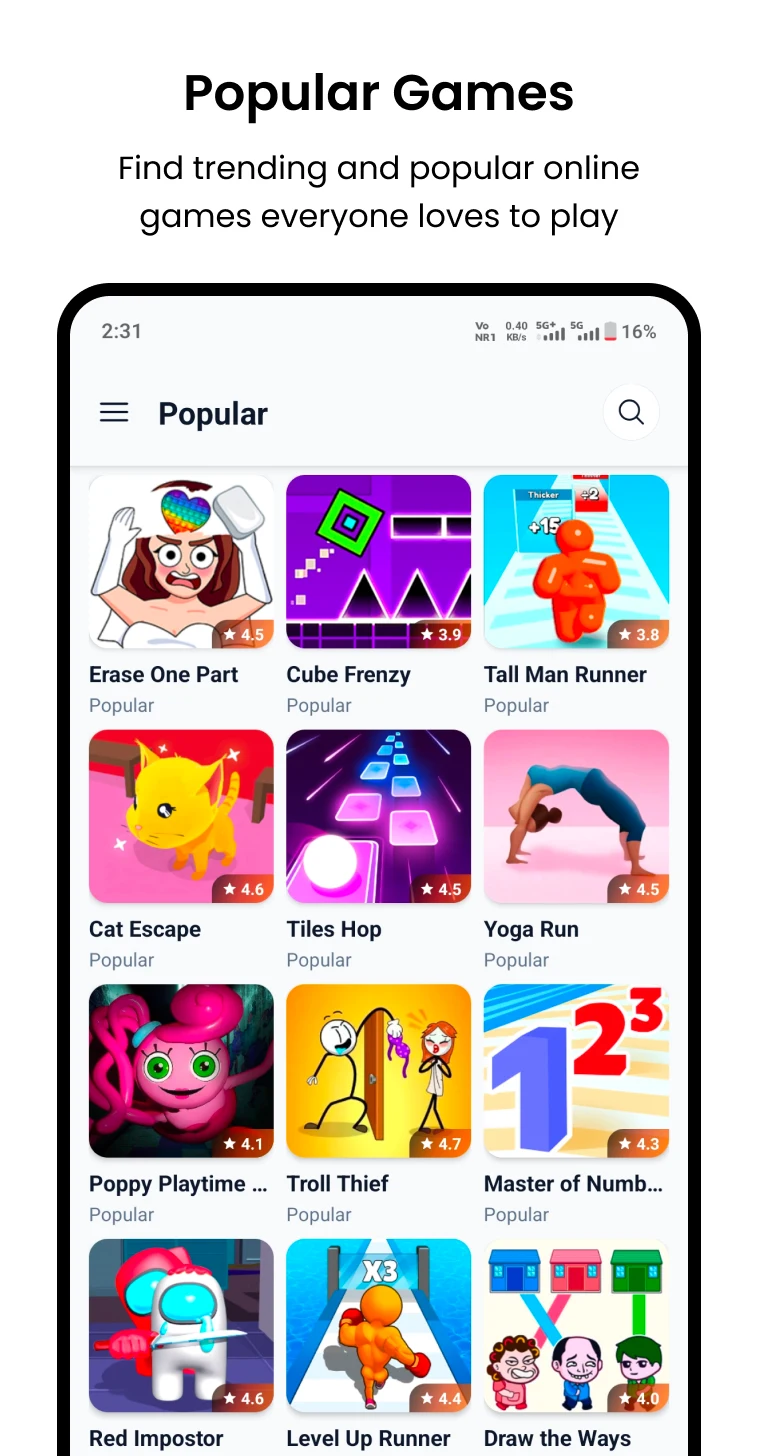 All in one Game, Casual Games screenshot